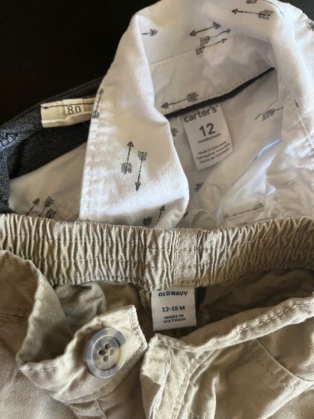 Vest, Carter's Button up long sleeve shirt and Old Navy Khaki pants Outfit, 12-18 months, Kids 18 Month (12-18M)
