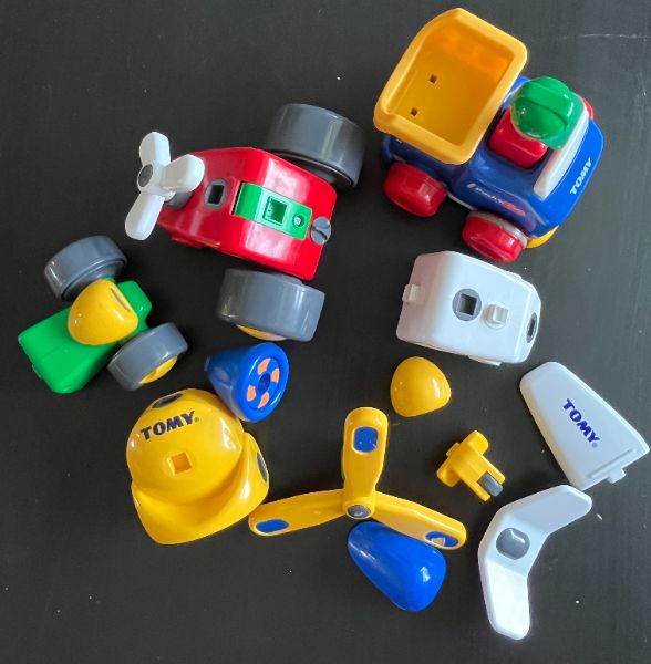 Tomy Constructable Vehicles & Push and Go Dump truck