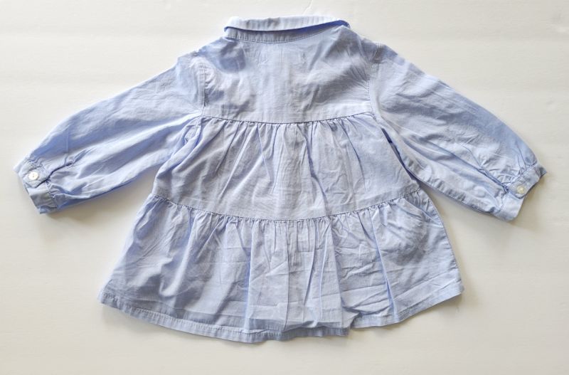Zara flowy button up shirt, blue, 12-18 months, EUC , Kids 18 Month (12-18M)