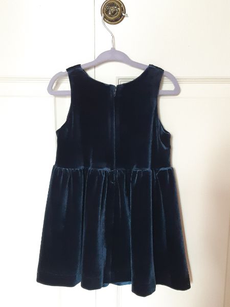18-24 m Dark Blue Girls' Velvet Dress, Kids 24 Month (18-24M)