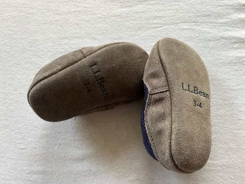 LL Bean Baby Booties, Size 3-4, Blue, Shoes 3 (Baby: 0-12 mth)