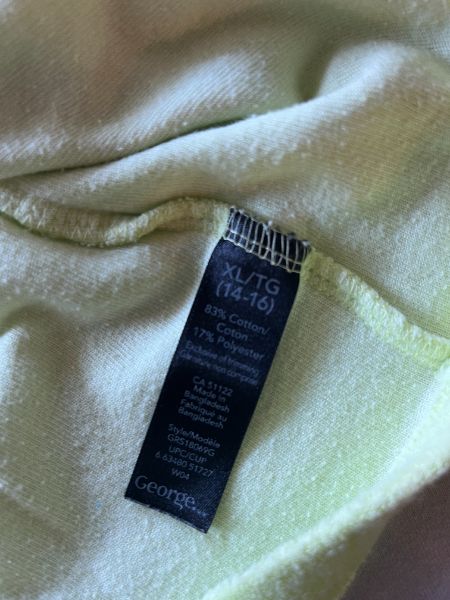 George Terrycloth Cover Up, Green, Size 14-16, Kids 12 & 14