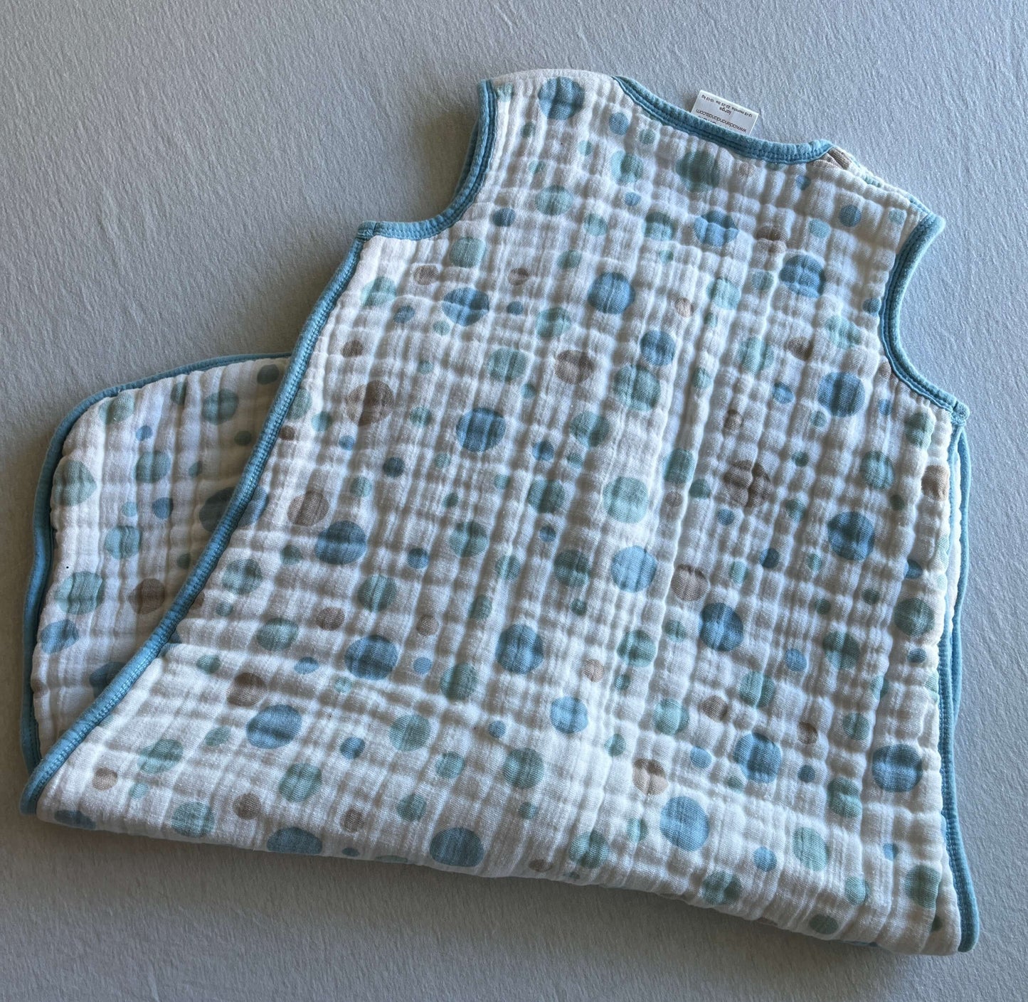 Aden & Anais muslin Sleepsack, 12-18 months, blue polka dots, 12-18 Months (Large)