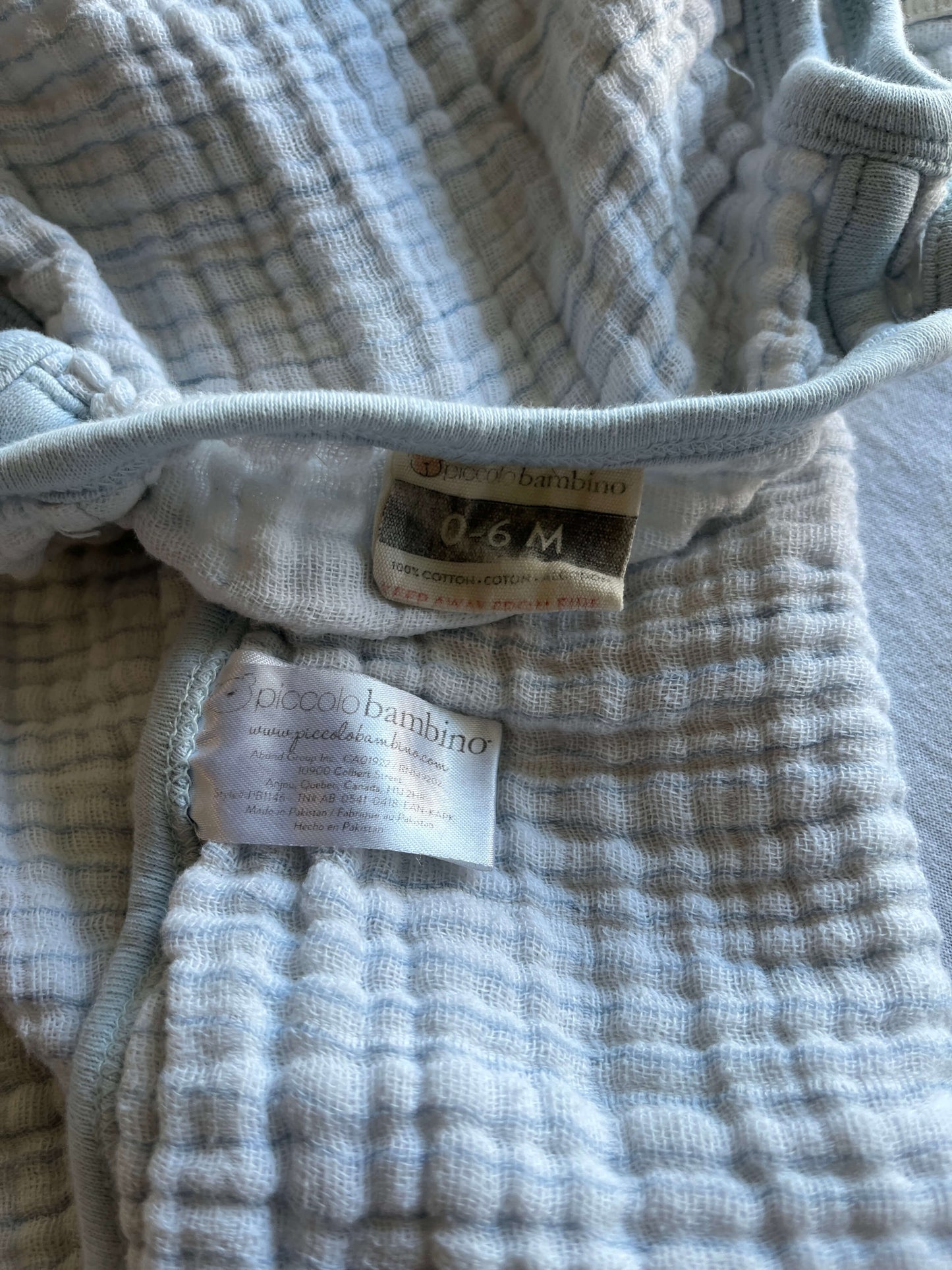 Piccolo Bambino Muslin Sleepsack, 0-6 months, blue, 0-6 Months (Small)