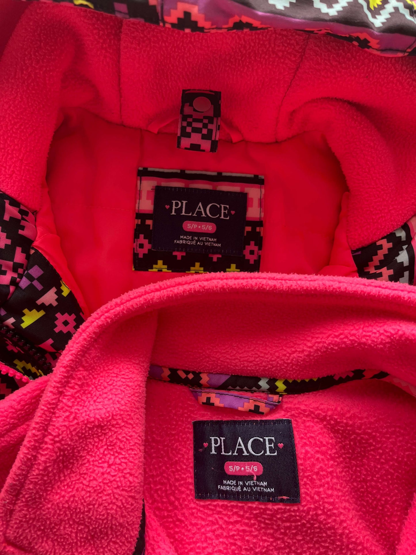Children's Place WInter Jacket with zip in fleece, size 5/6, Kids 5/5T (extra small)