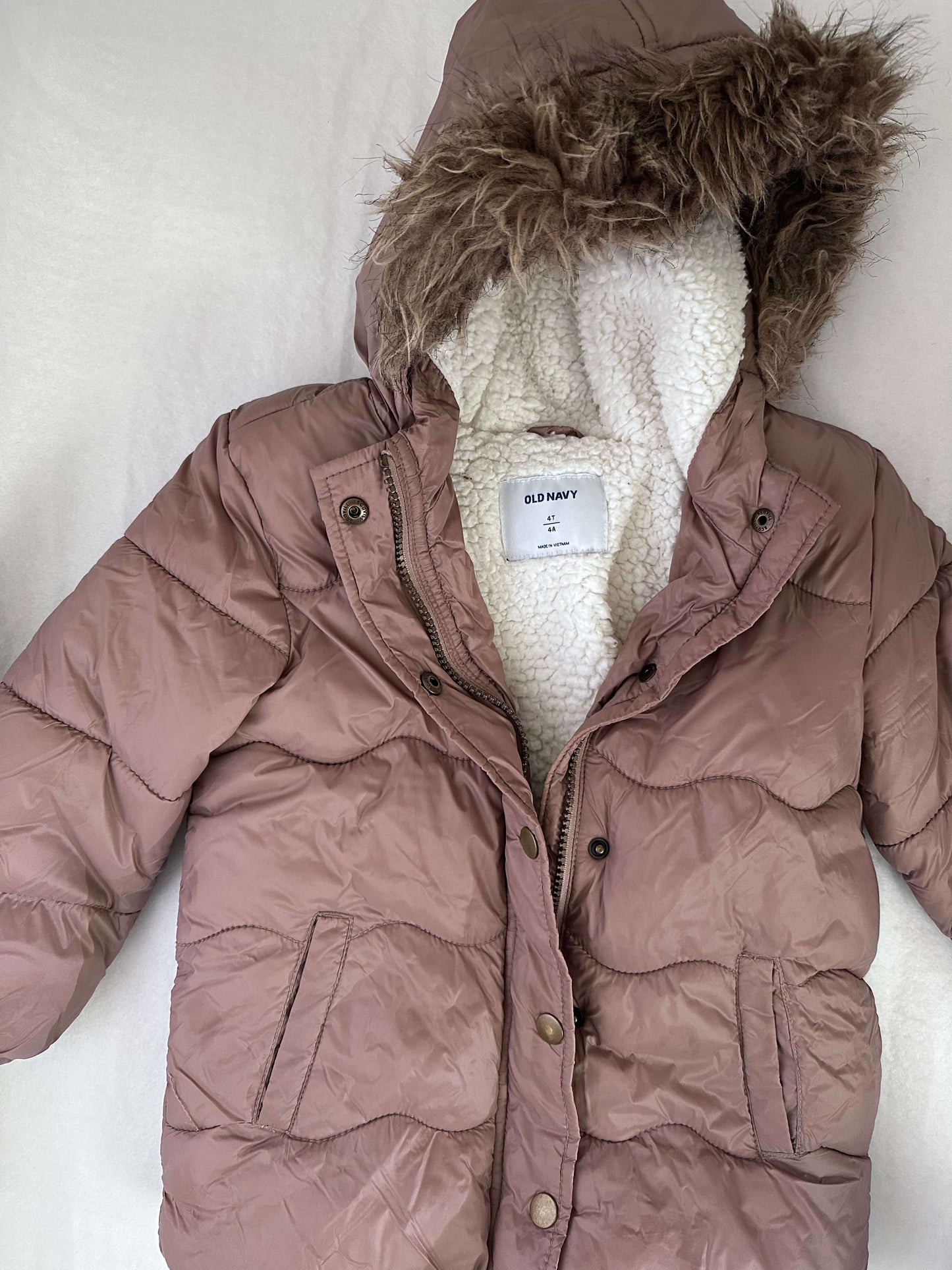 4T Old Navy mauve coloured winter parka, Kids 4/4T