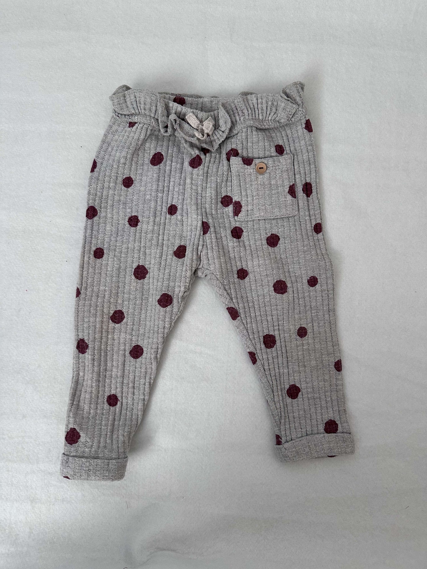 Zara polkadot ruffle pants 9-12m, Kids 12 Month (9-12M)