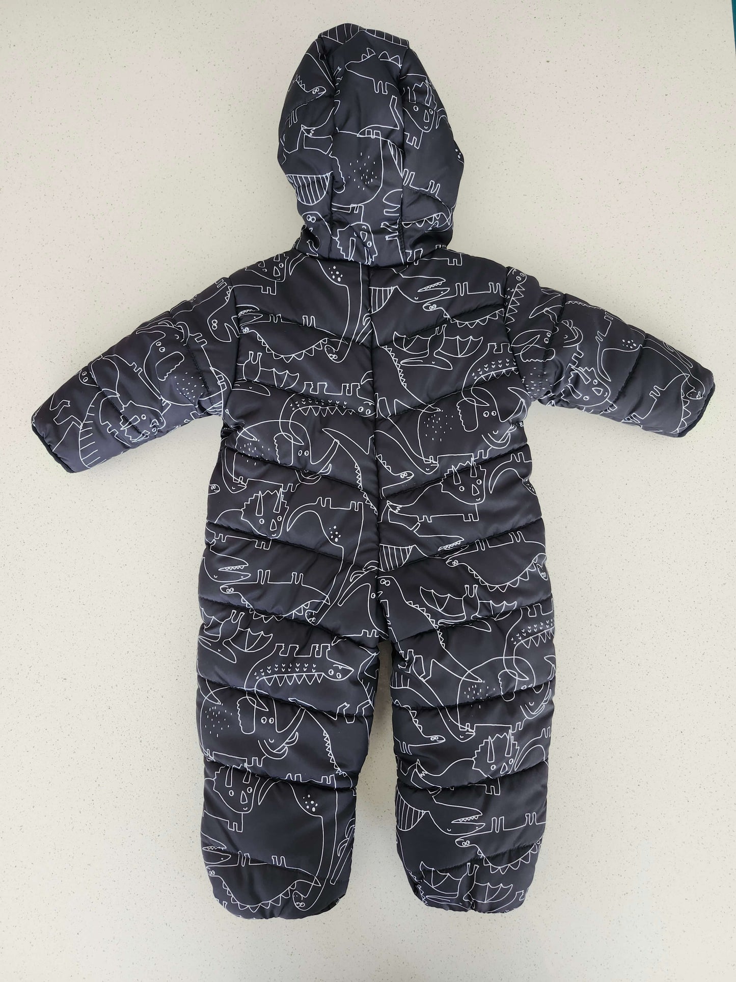 Carter's Snowsuit, Black with animal outlines, EUC, Kids 9 Month (6-9M)