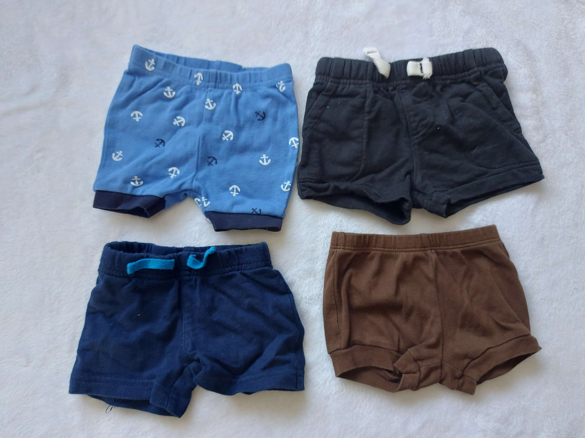 Lot of 4 baby boy shorts, size 0-3 months, Kids 3 Month (0-3M)
