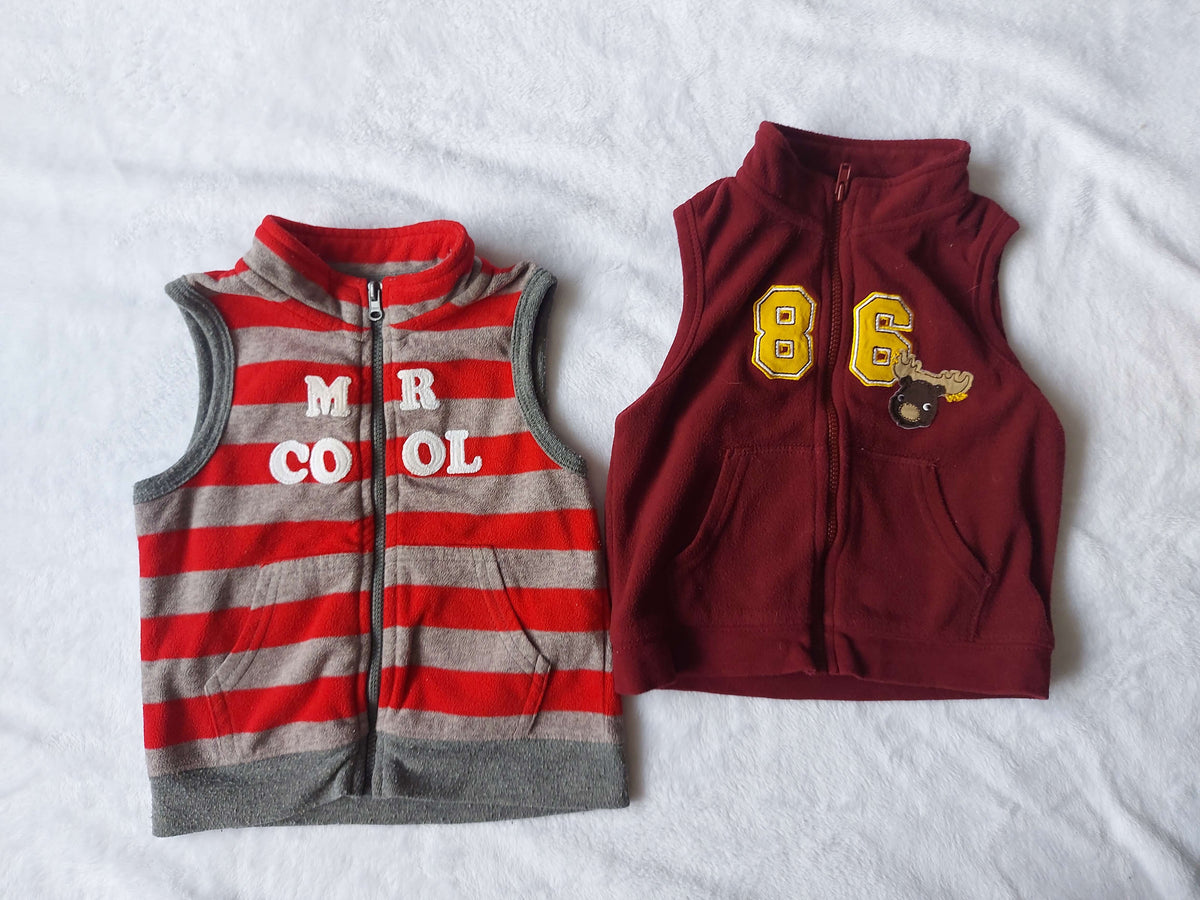 Sleeveless zip-up hoodies - size 12-18 months, Kids 18 Month (12-18M)