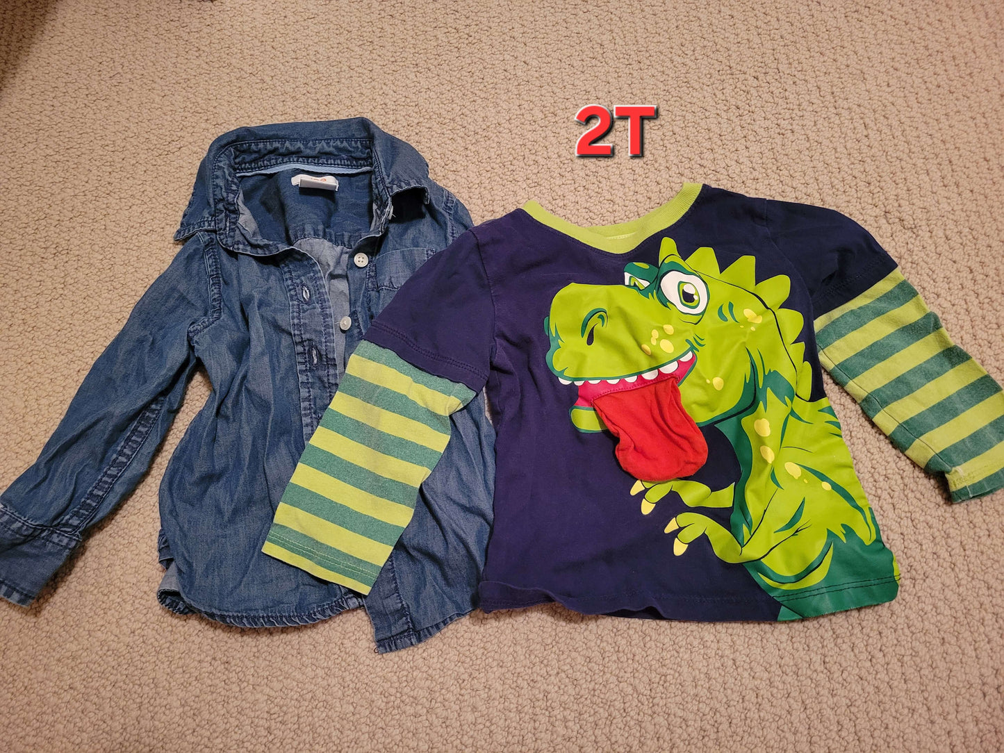 2t Shirts Jean and Dino, Kids 2T