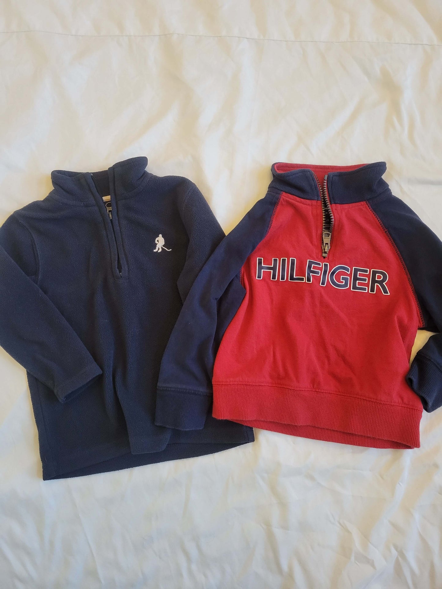 1/4 Long Sleeve Shirts - Carters Fleece & Hilfiger (2t), Kids 2T