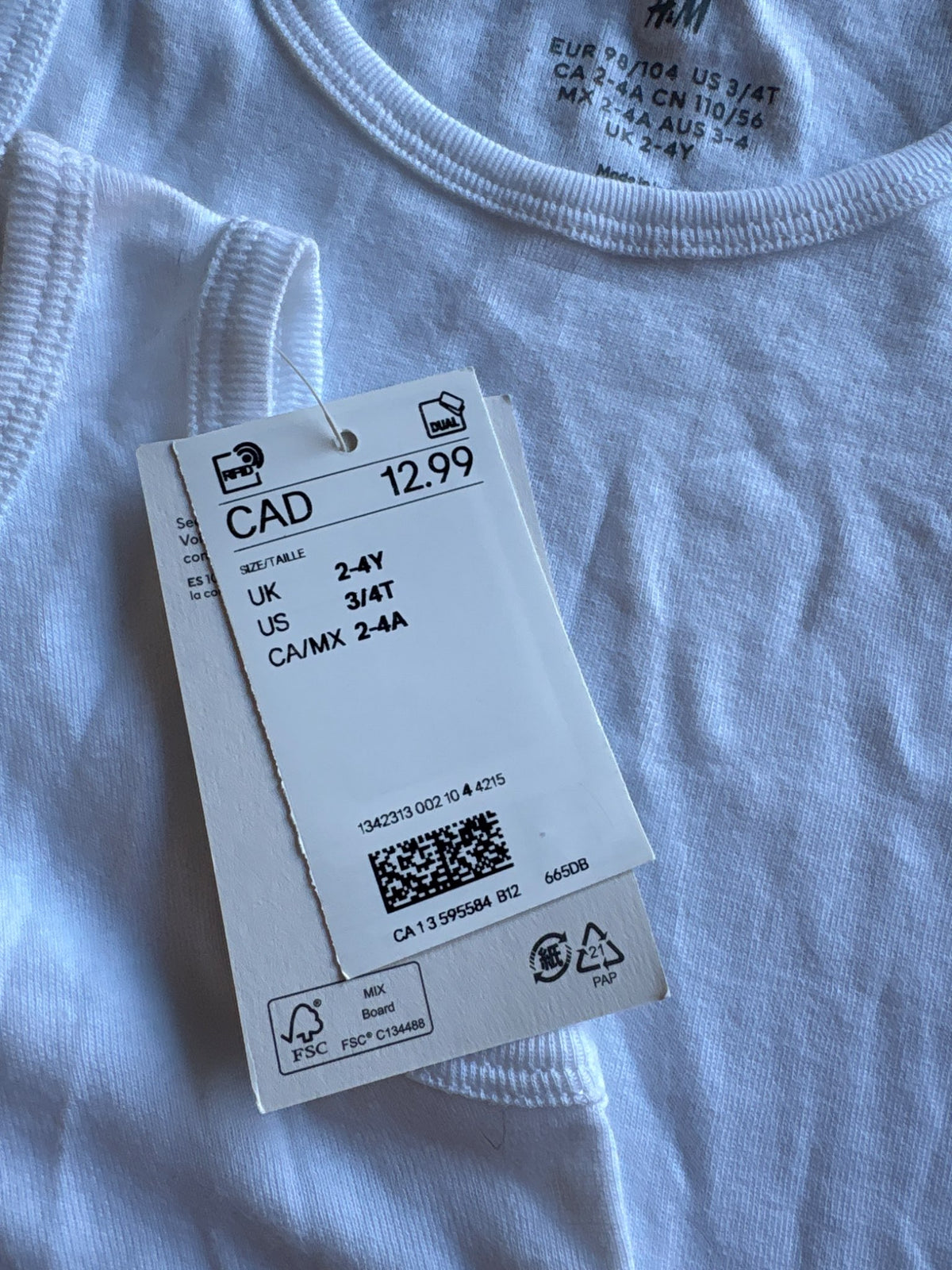 New With Tags: 3 piece white tanks, Kids 3T