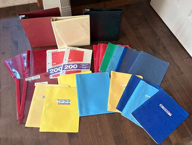 School Supplies - Binders, Paper, Folders