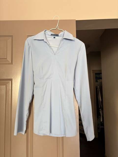 Blue Maternity Top. Thyme Maternity. Small., Maternity S (4-6)
