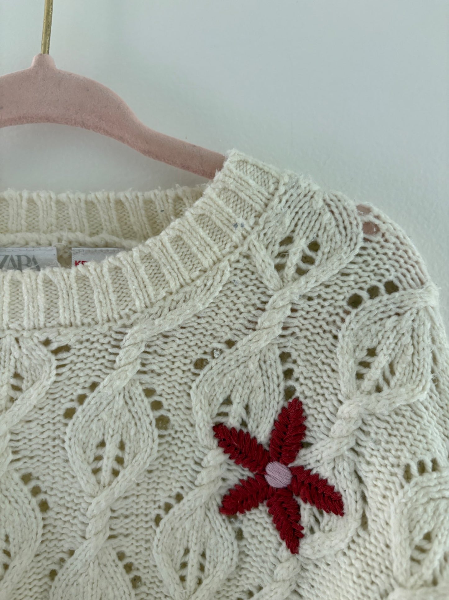 Zara Floral Knit Sweater (3-4T) , Kids 3T
