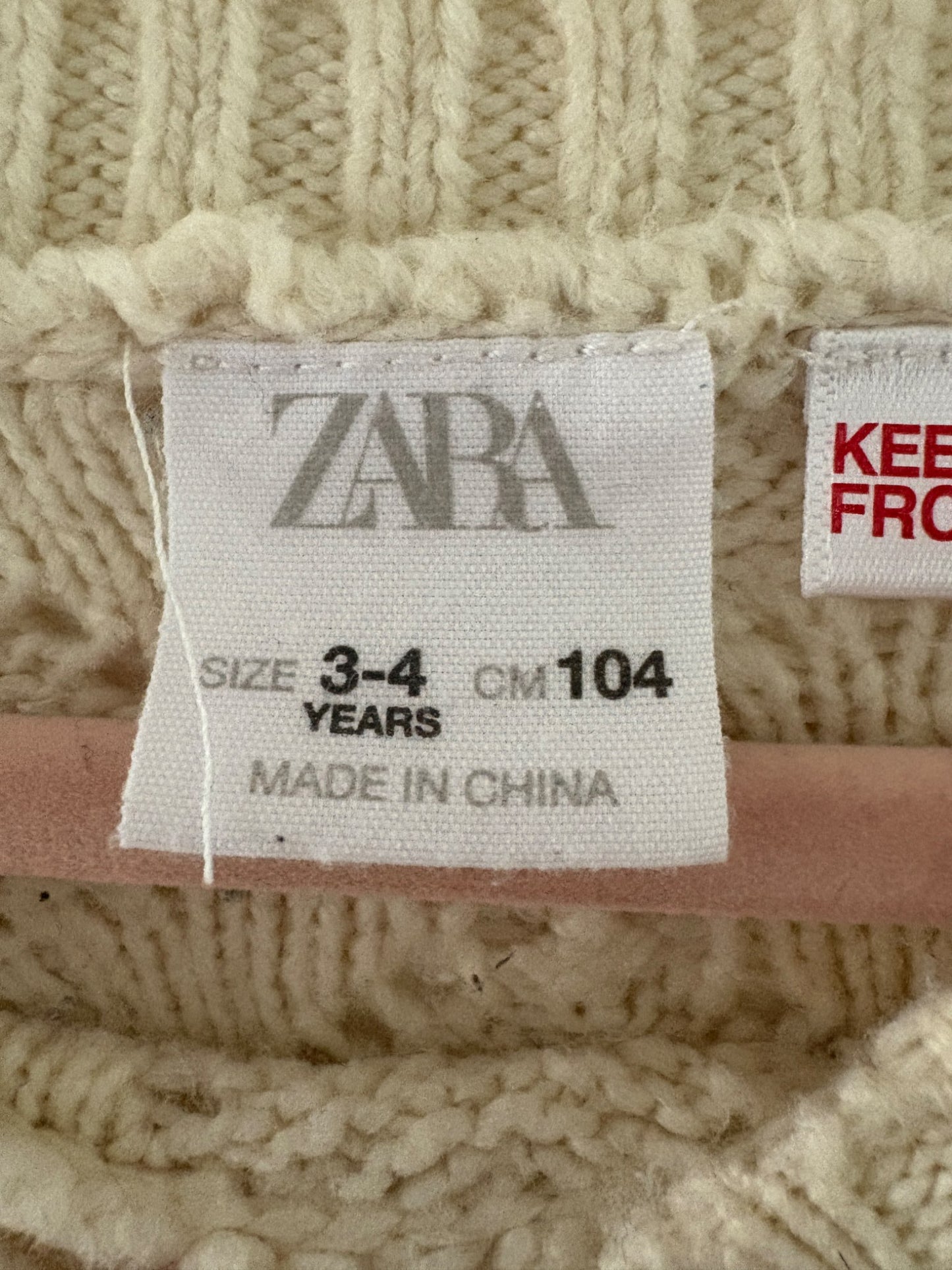 Zara Floral Knit Sweater (3-4T) , Kids 3T