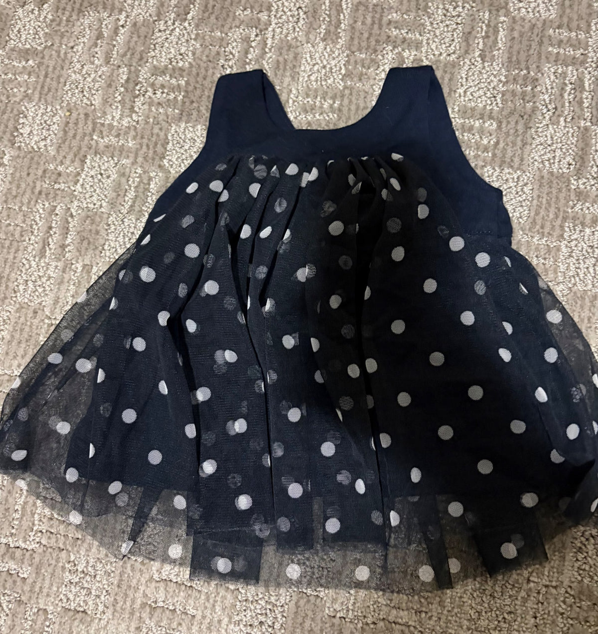 Infant dress - navy - 3-6 months , Kids 6 Month (3-6M)
