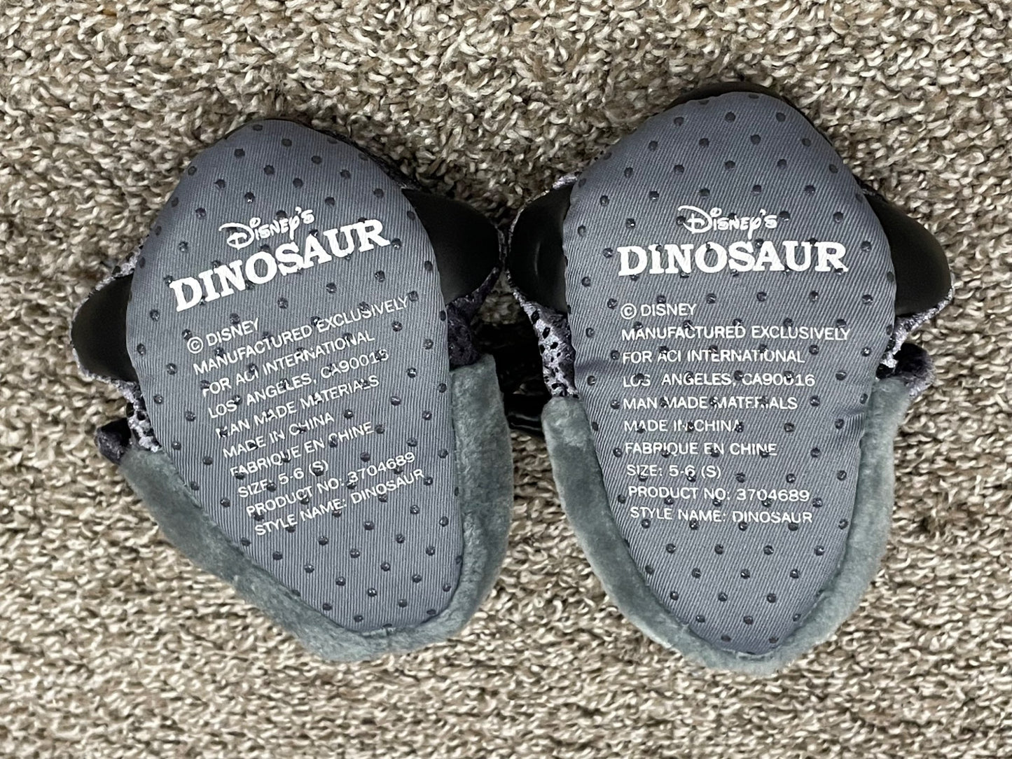 Disney Dinosaur Slippers, Size 5-6 (Small), Excellent Used Condition (EUC) , Shoes 5 (Walkers:12-24 mth)