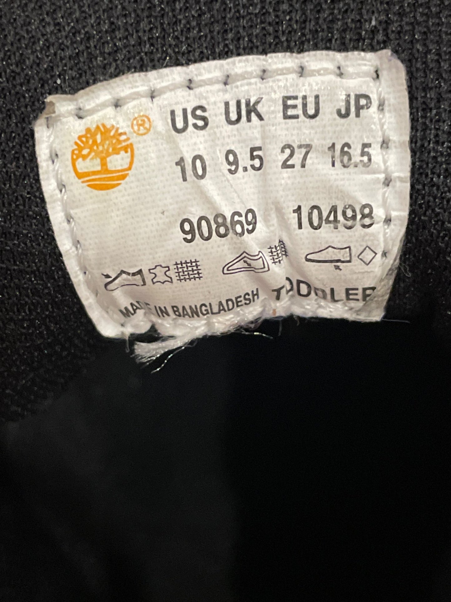 Kids Black Timberland Boots with Gold Accents, Excellent Used Condition (EUC), Size 9.5 , Shoes 9.5 (Toddler:2-4yr)