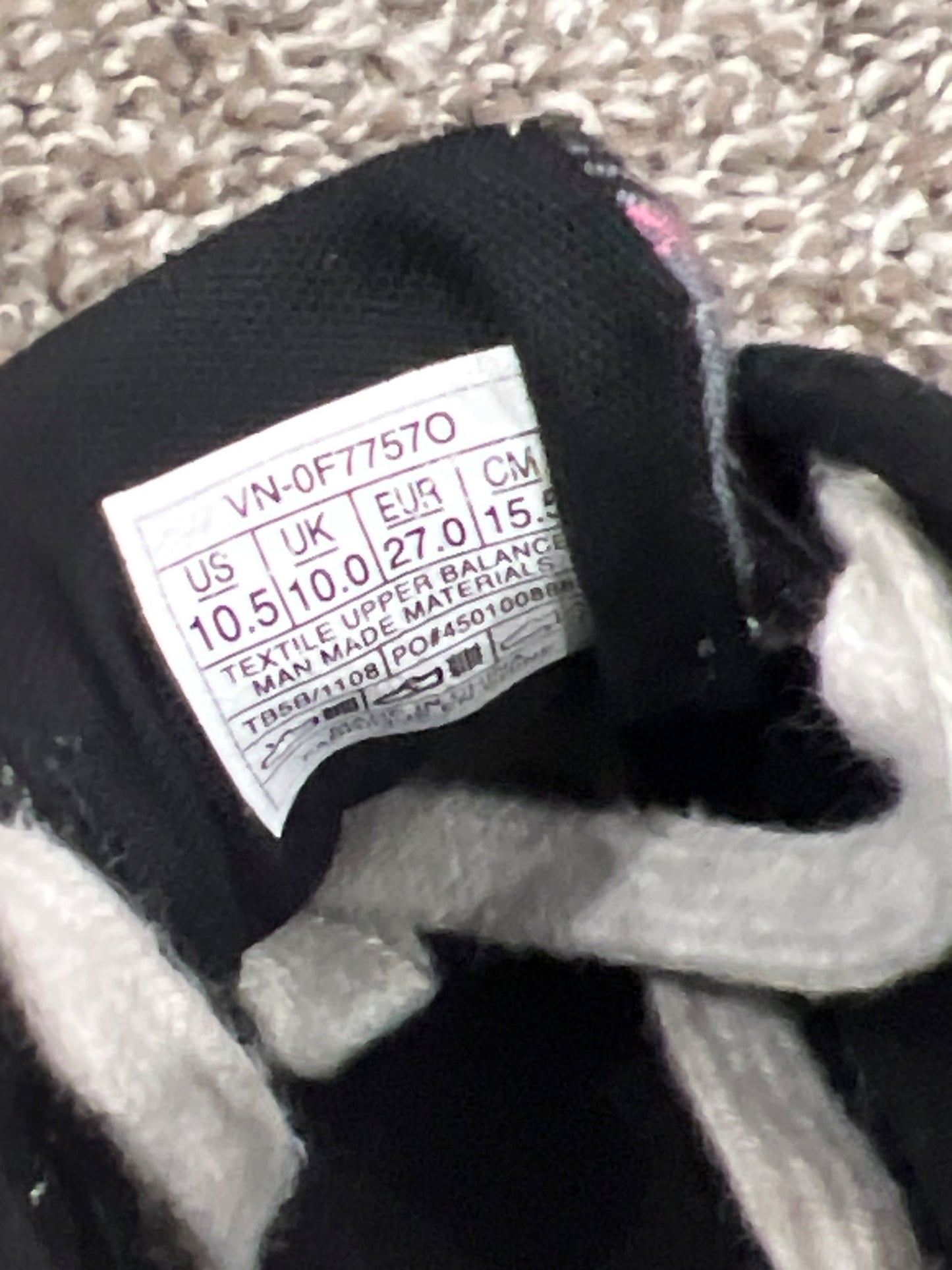 Girls Grey / Pink /Black Plaid Vans, size 10.5, Very Good Used Condition (VGUC), Shoes 10.5 (Toddler:2-4yr)
