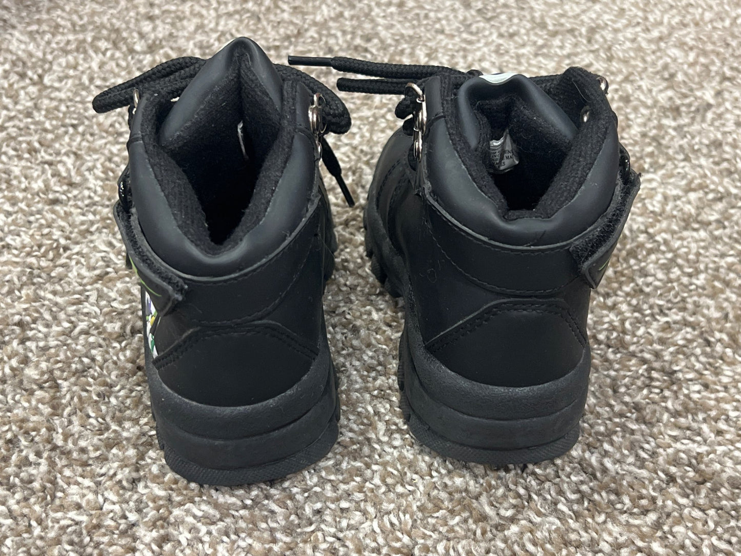 Boys Buzz Lightyear Black Boots, size 6, VGUC, Shoes 6 (Walkers:12-24 mth)