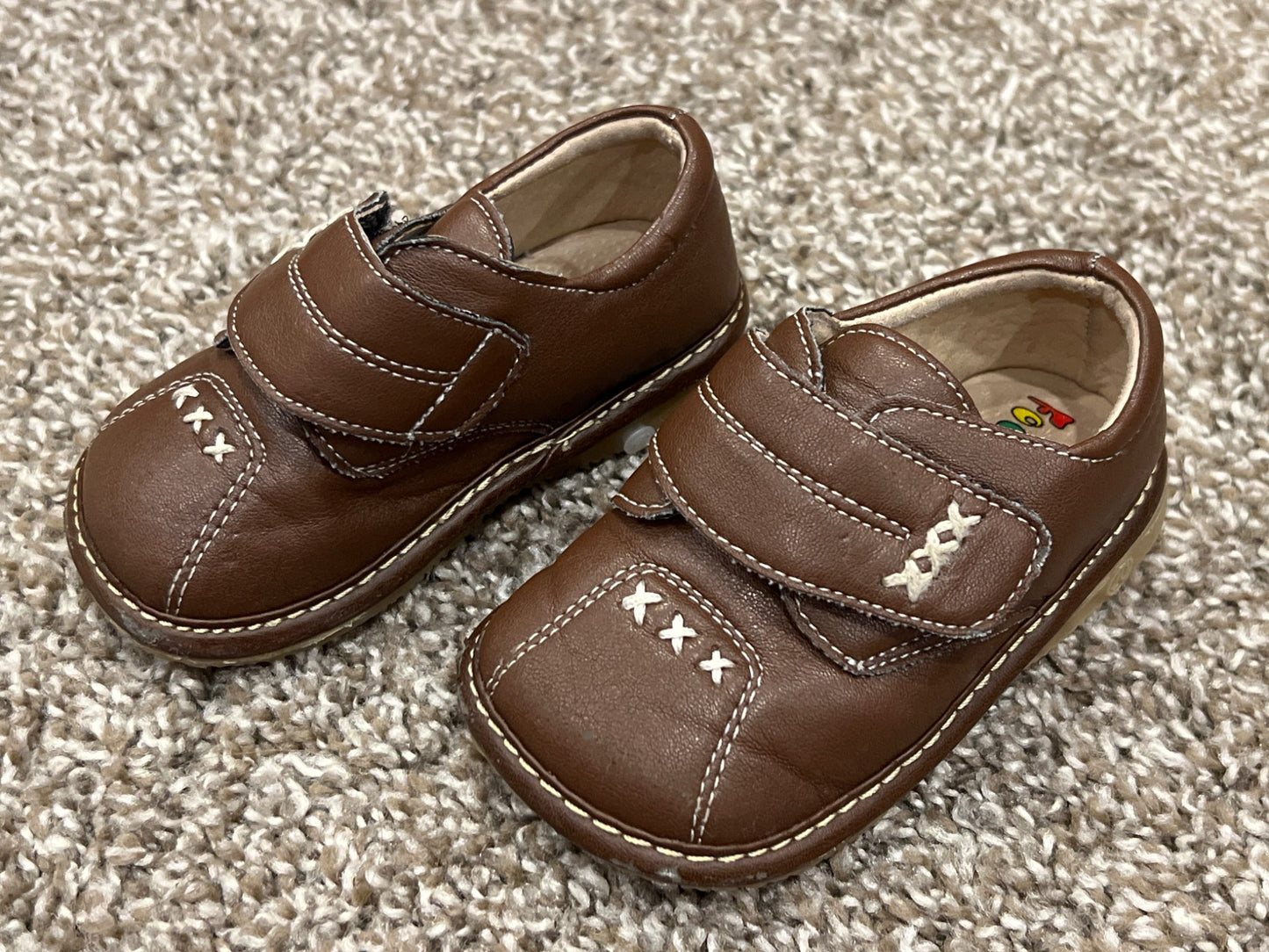 Boys, Brown, Foot Kinetic, Toddler Squeak Shoes, Approx. Size 4, VGUC, Shoes 4 (Baby: 0-12 mth)