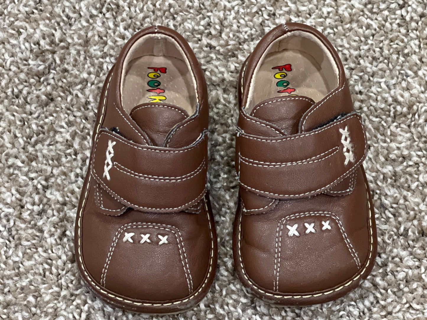 Boys, Brown, Foot Kinetic, Toddler Squeak Shoes, Approx. Size 4, VGUC, Shoes 4 (Baby: 0-12 mth)