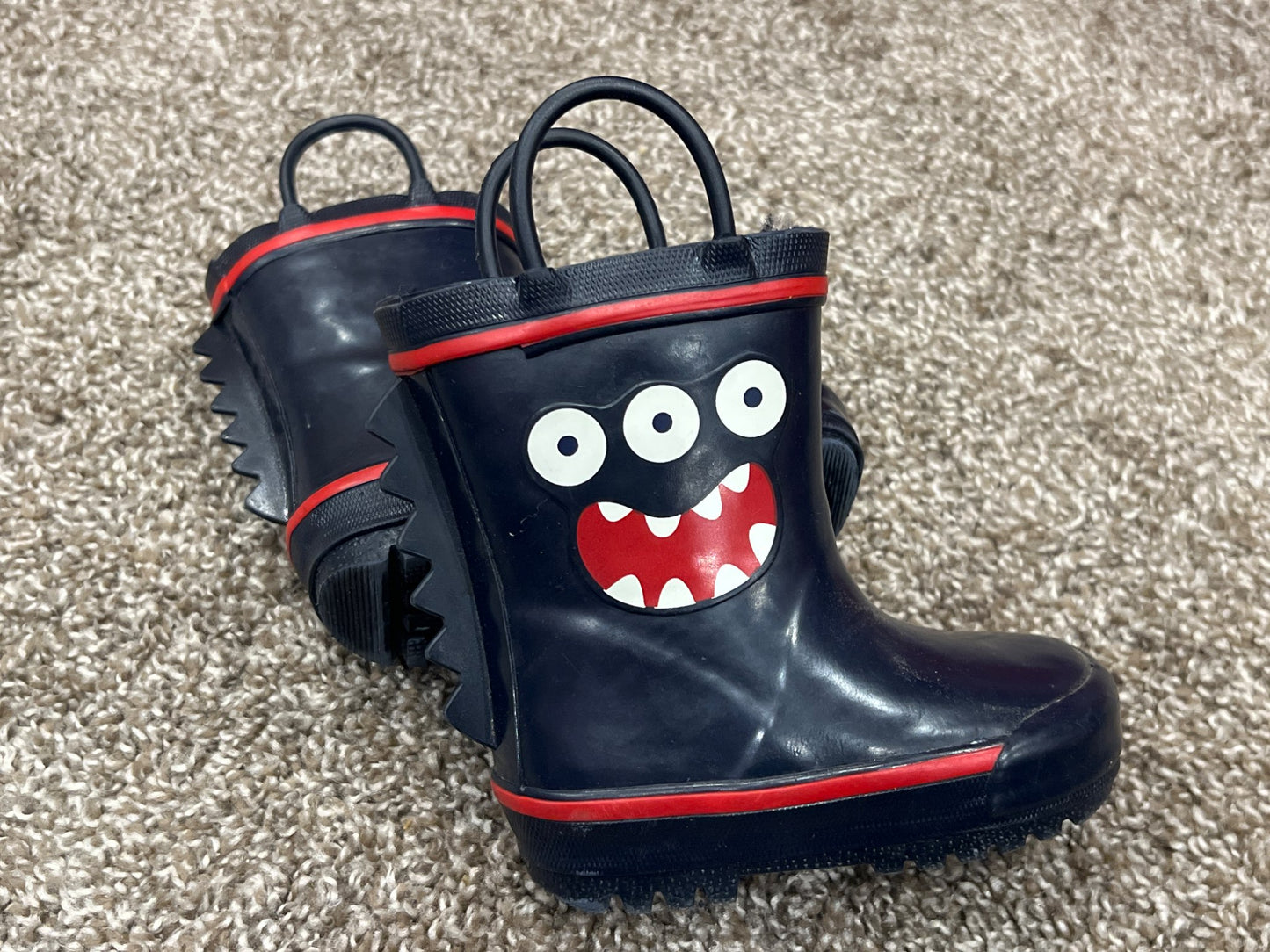 Toddler Boys, Monster, Lined Rubber Boots, size 5, EUC, Shoes 5 (Walkers:12-24 mth)