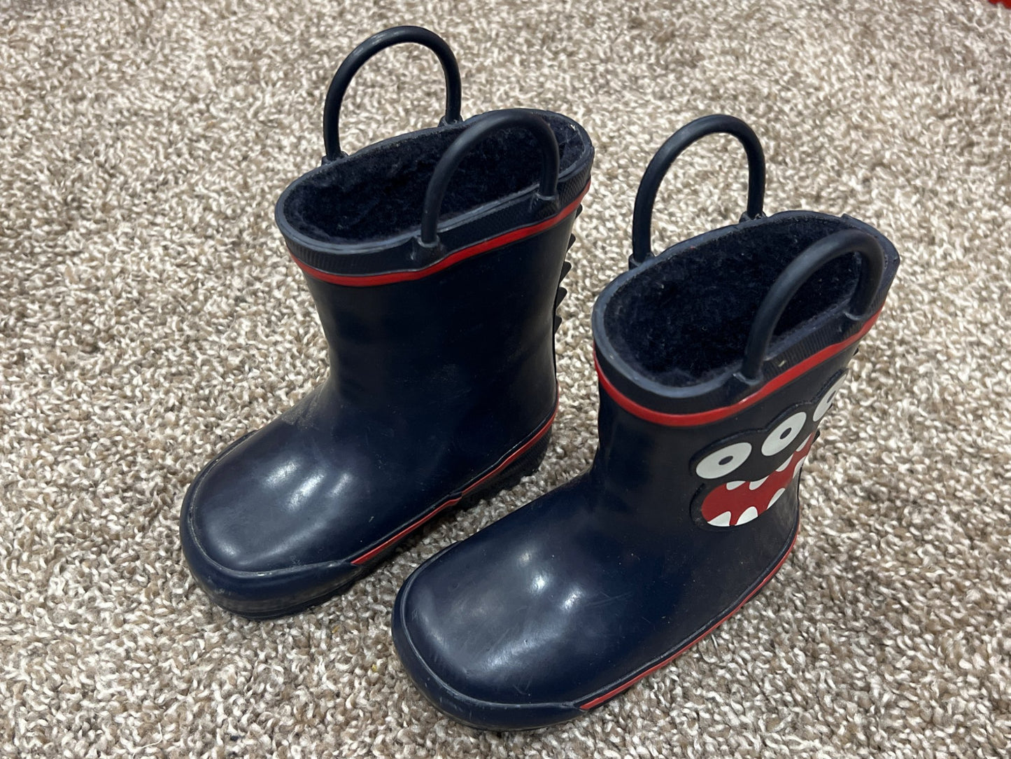 Toddler Boys, Monster, Lined Rubber Boots, size 5, EUC, Shoes 5 (Walkers:12-24 mth)