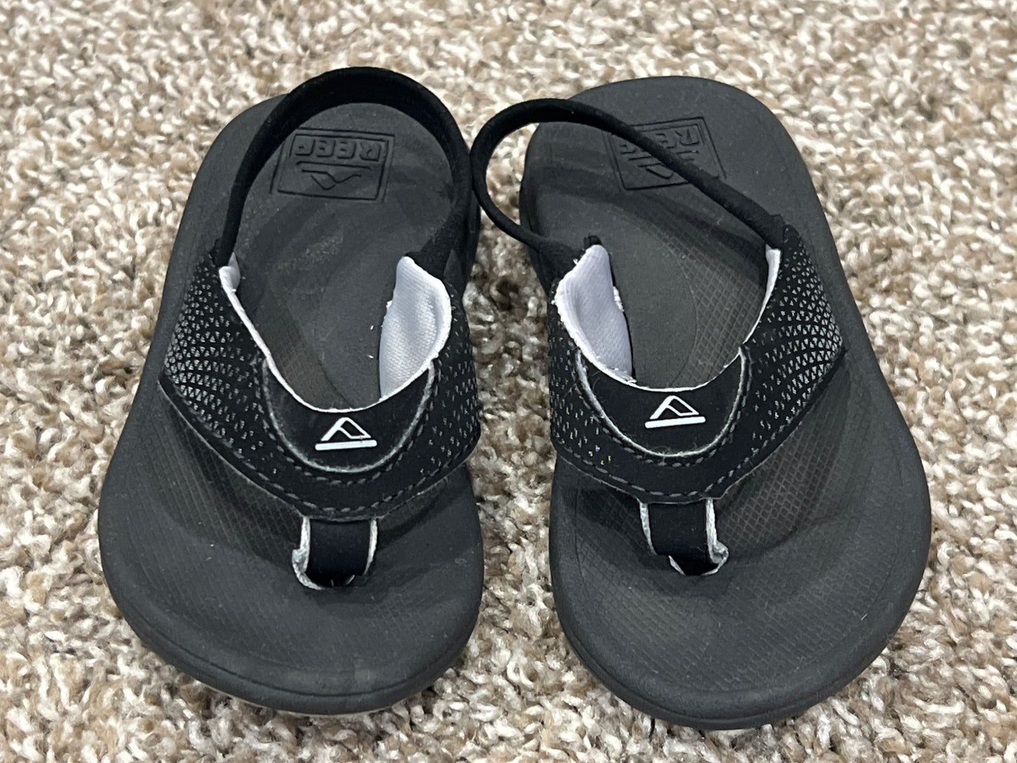 Toddler Boys, Reef Black Sandals, Flip Flop, size 6, VGUC, Shoes 6 (Walkers:12-24 mth)