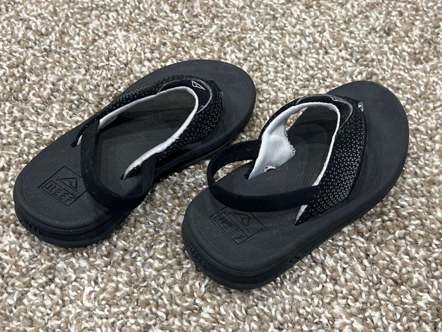 Toddler Boys, Reef Black Sandals, Flip Flop, size 6, VGUC, Shoes 6 (Walkers:12-24 mth)