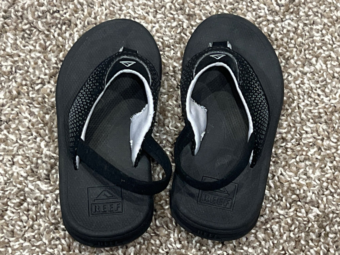 Toddler Boys, Reef Black Sandals, Flip Flop, size 6, VGUC, Shoes 6 (Walkers:12-24 mth)