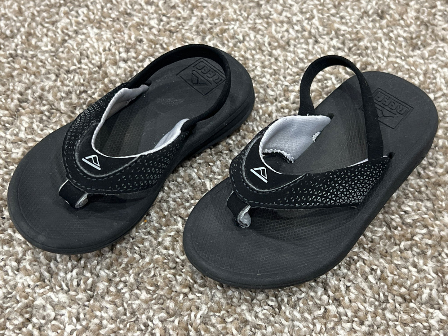 Toddler Boys, Reef Black Sandals, Flip Flop, size 6, VGUC, Shoes 6 (Walkers:12-24 mth)