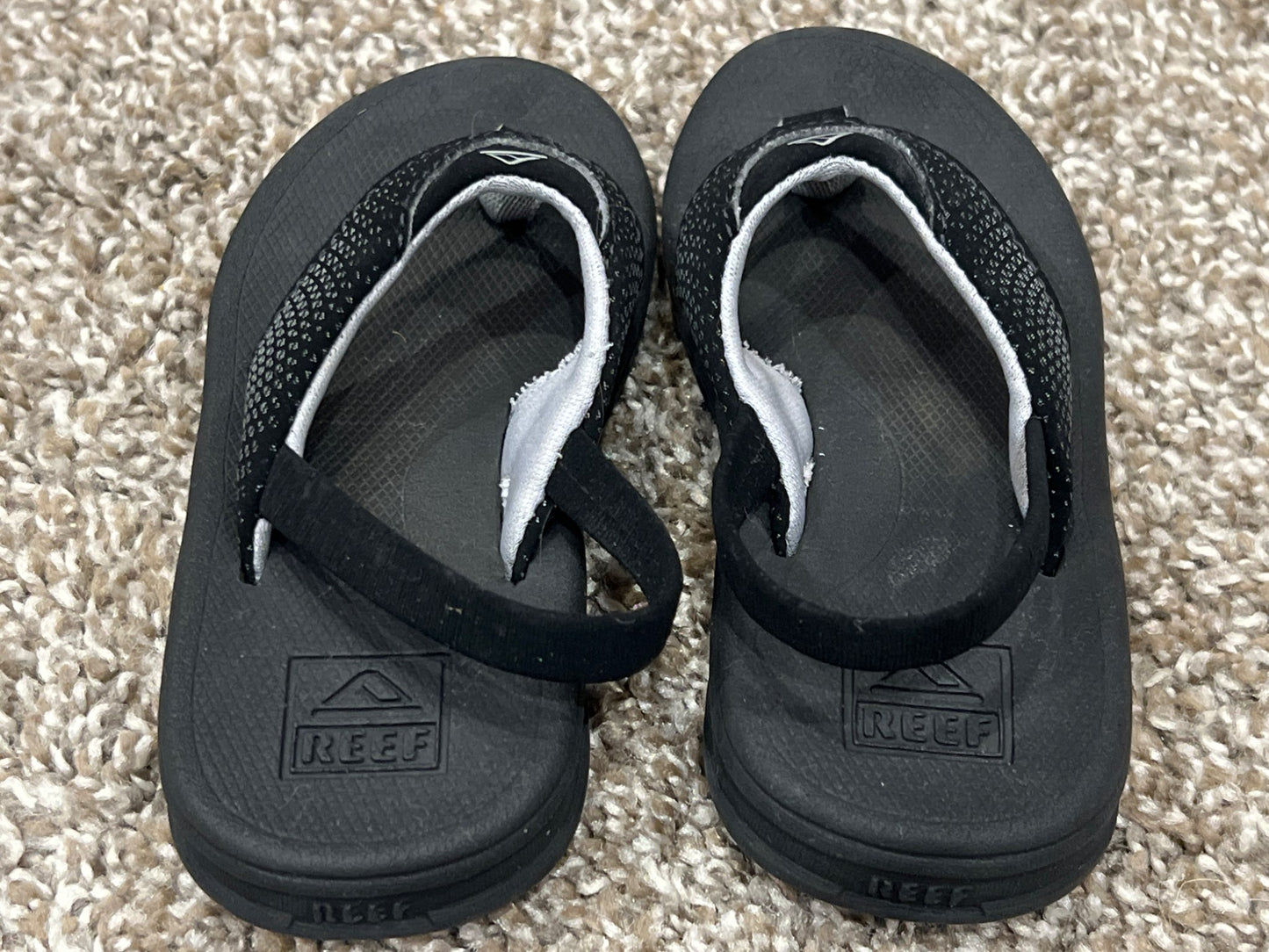 Toddler Boys, Reef Black Sandals, Flip Flop, size 6, VGUC, Shoes 6 (Walkers:12-24 mth)