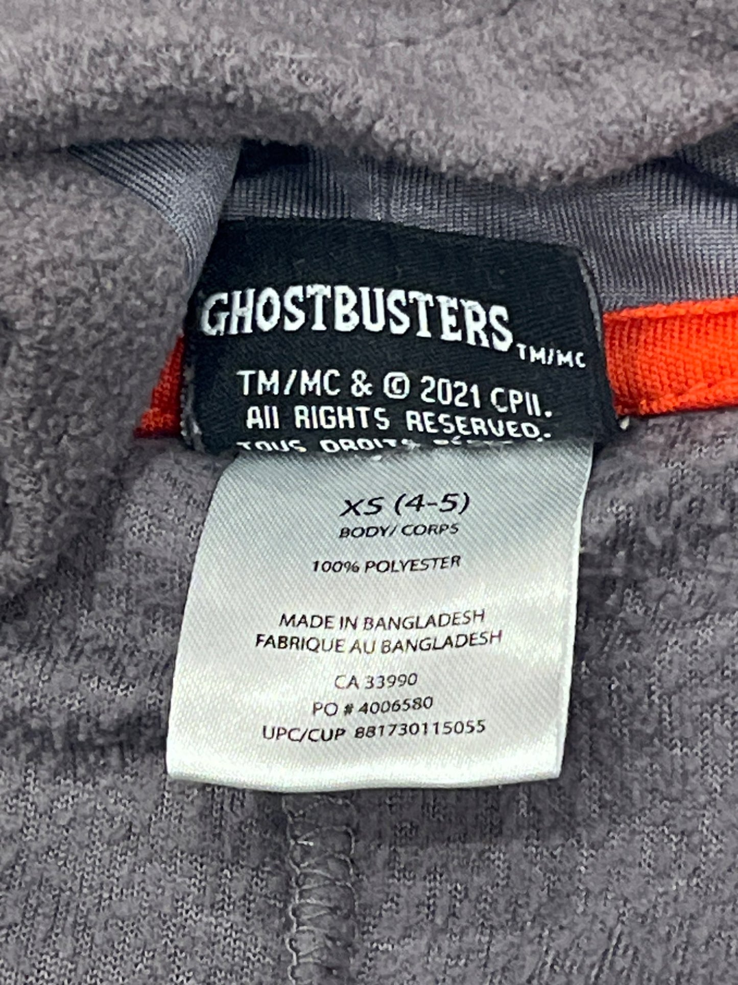 Ghostbuster ‘Venkman’ Onesie PJ Pajamas, size XS (4/5), VGUC, Kids 4/4T