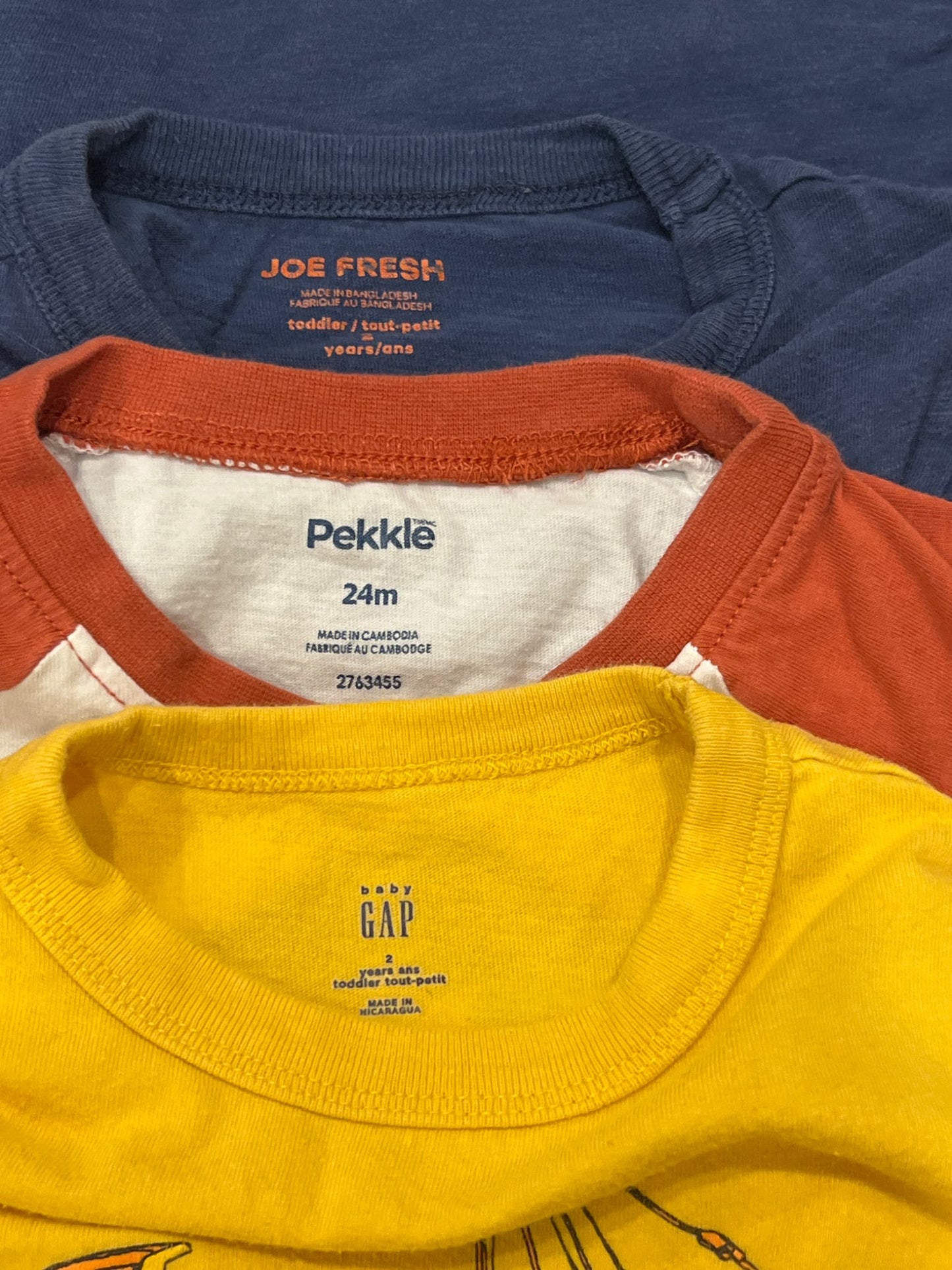 Boys T-shirt Bundle, size 2, VGUC (babyGAP, Pekkle and Jow Fresh brands), Kids 2T