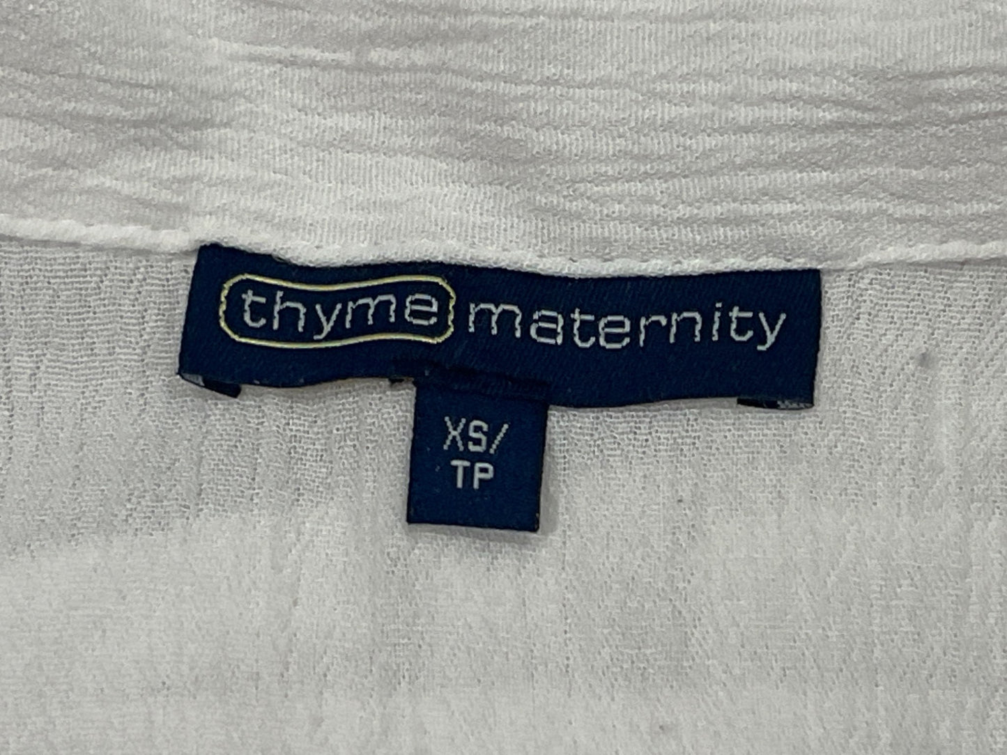 Thyme Maternity, white button up blouse, size X-Small, VGUC, Maternity XS (0-2)