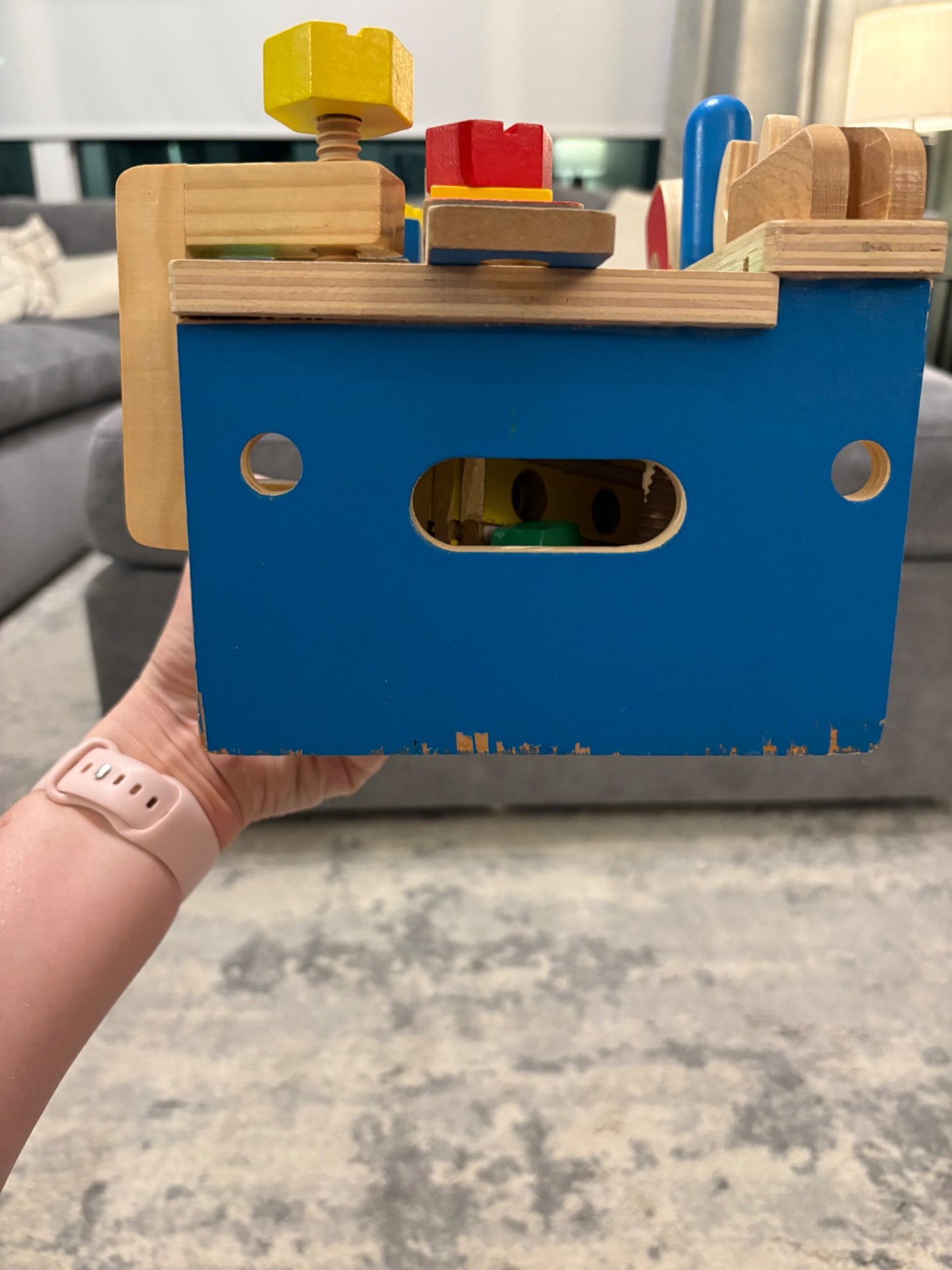 Melissa and Doug hammer and saw tool bench