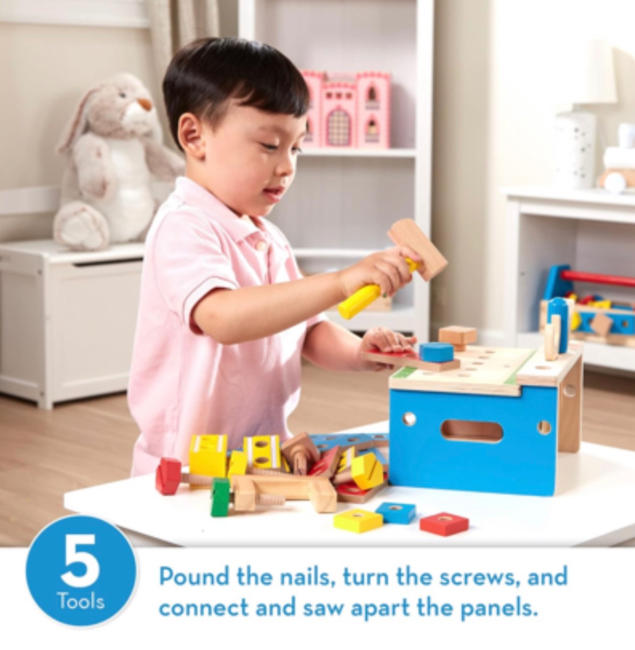 Melissa and Doug hammer and saw tool bench