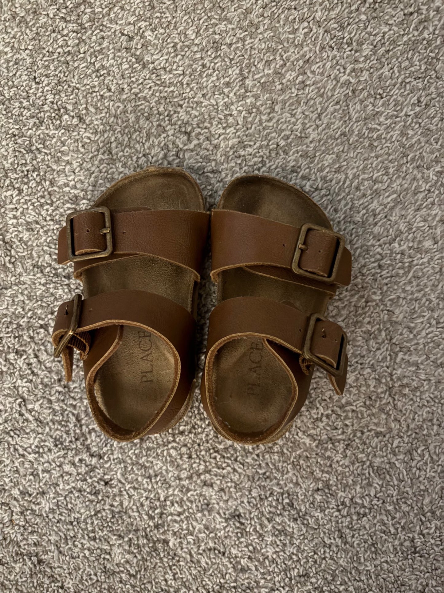 Children's Place Brown leather sandals size C5 , Shoes 5 (Walkers:12-24 mth)