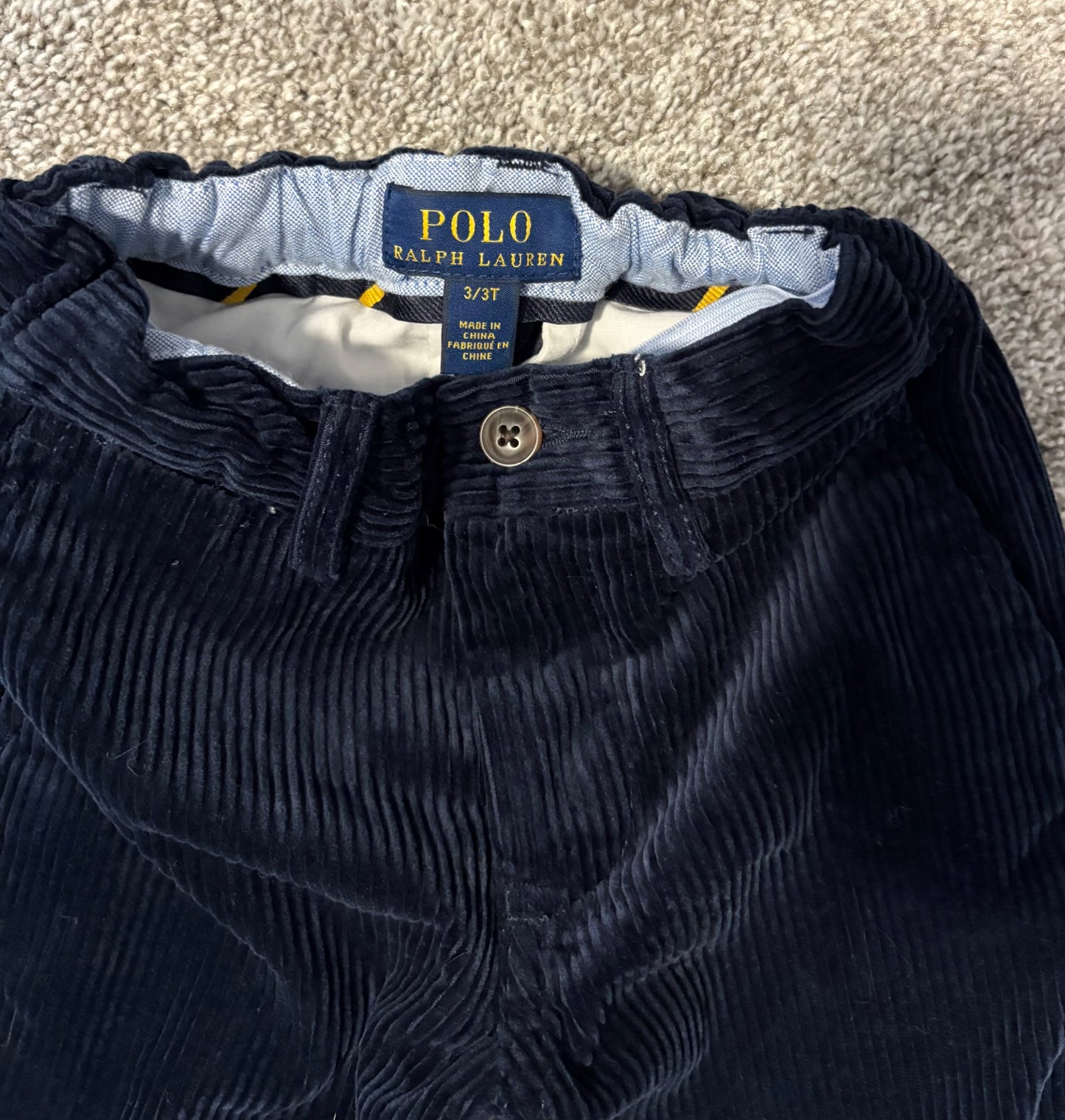 3T Navy Polo Ralph Lauren Chenille Dress Pants with elastic waistband MSRP $65+ , Kids 3T