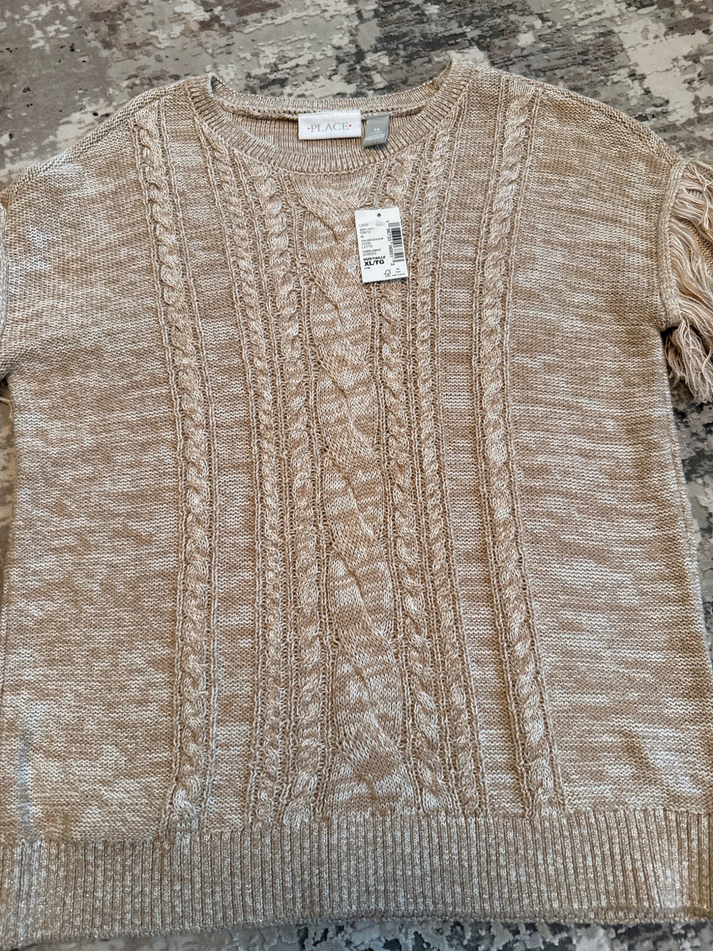 Place size14 cable gold sweater with tag, Kids 14