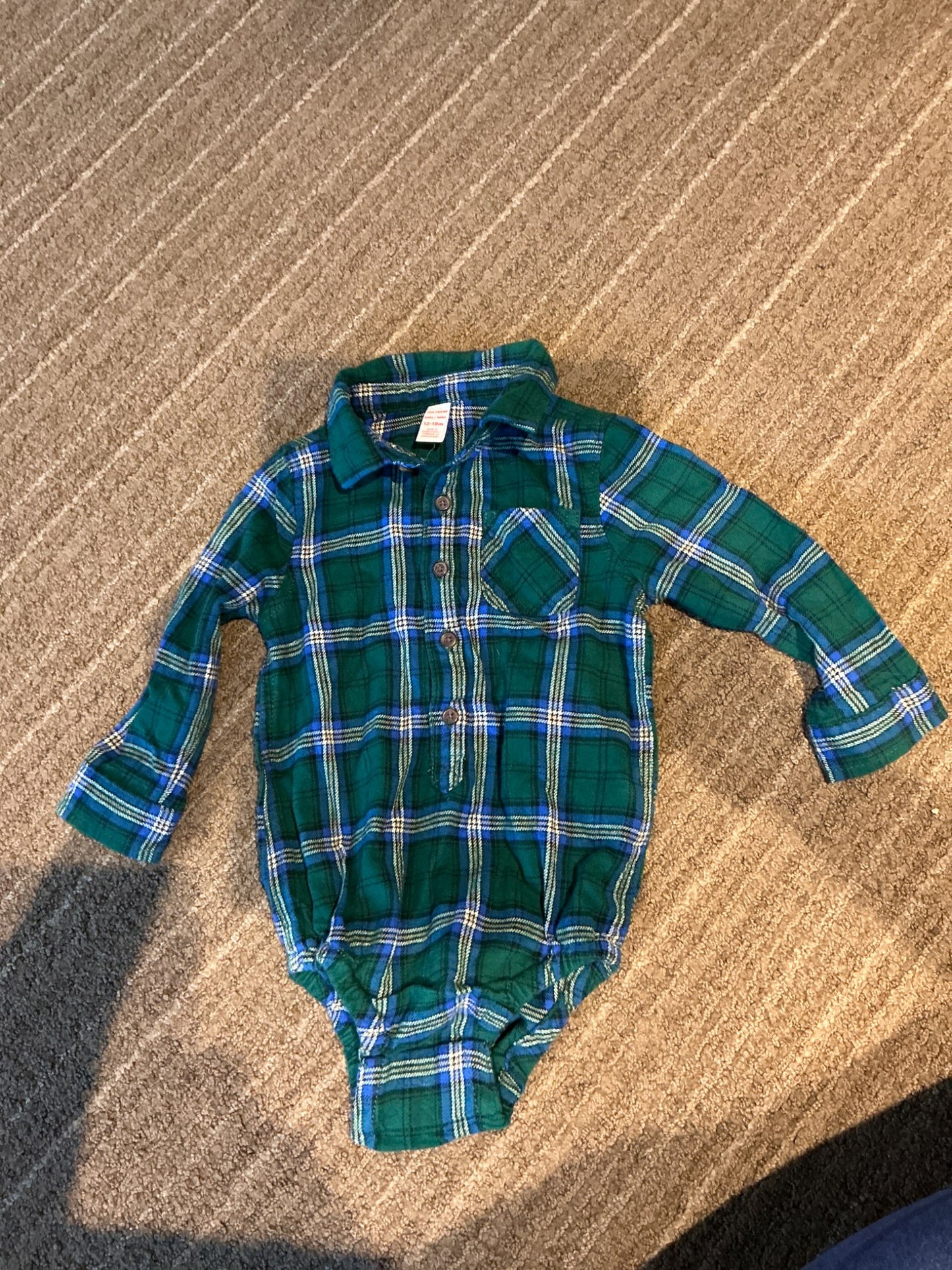Plaid fleece onesie, 12-18m, Kids 18 Month (12-18M)