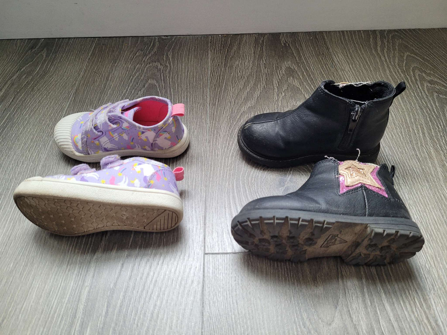 George Purple Shoes & Black Fashion Boots, Shoes 6 (Walkers:12-24 mth)