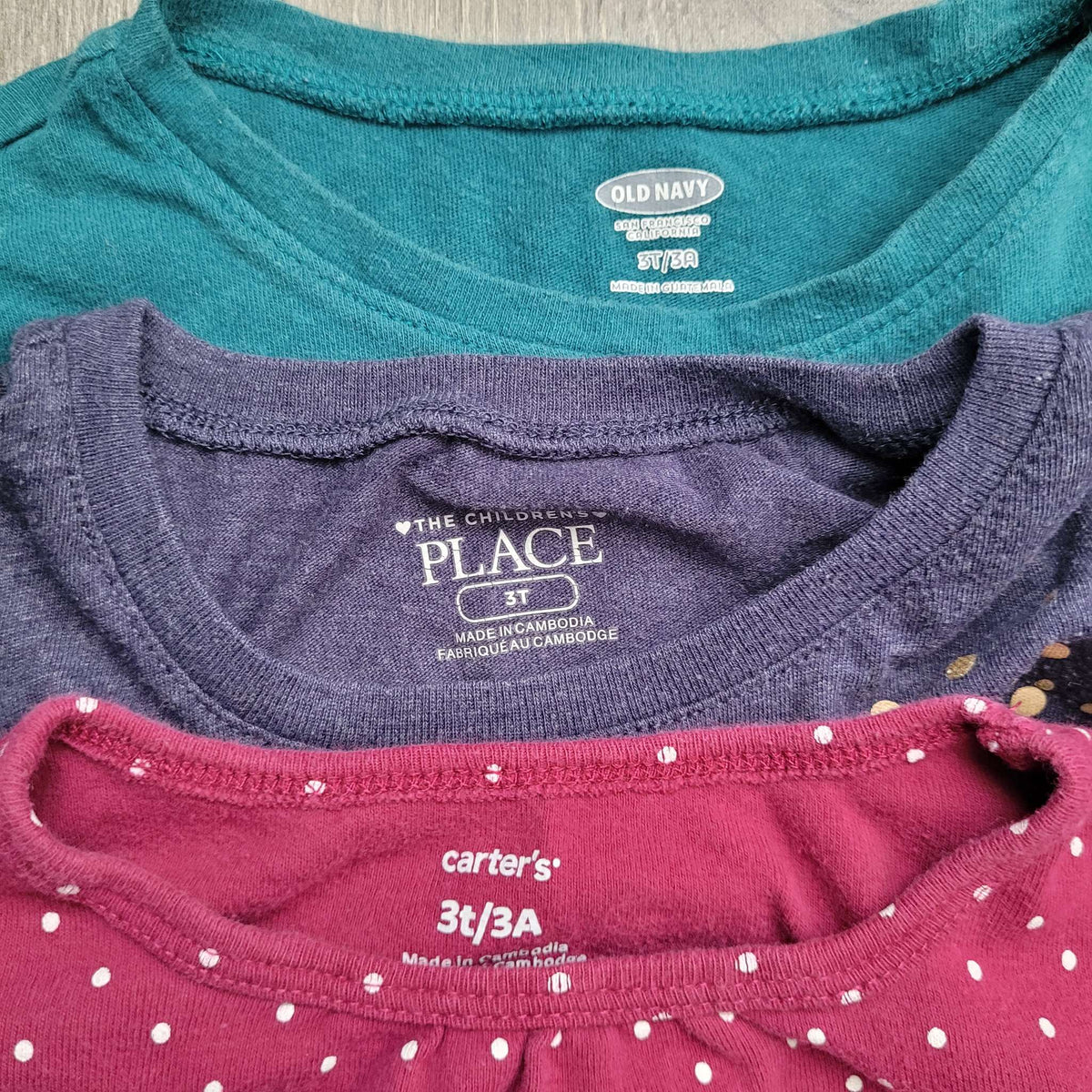 Toddler Girls' Bundle of 3 Long Sleeve Shirts, Kids 3T