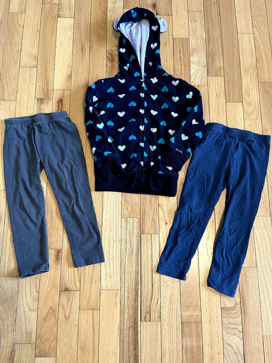 4T Girls Sweater and Leggings Bundle, Kids 4/4T