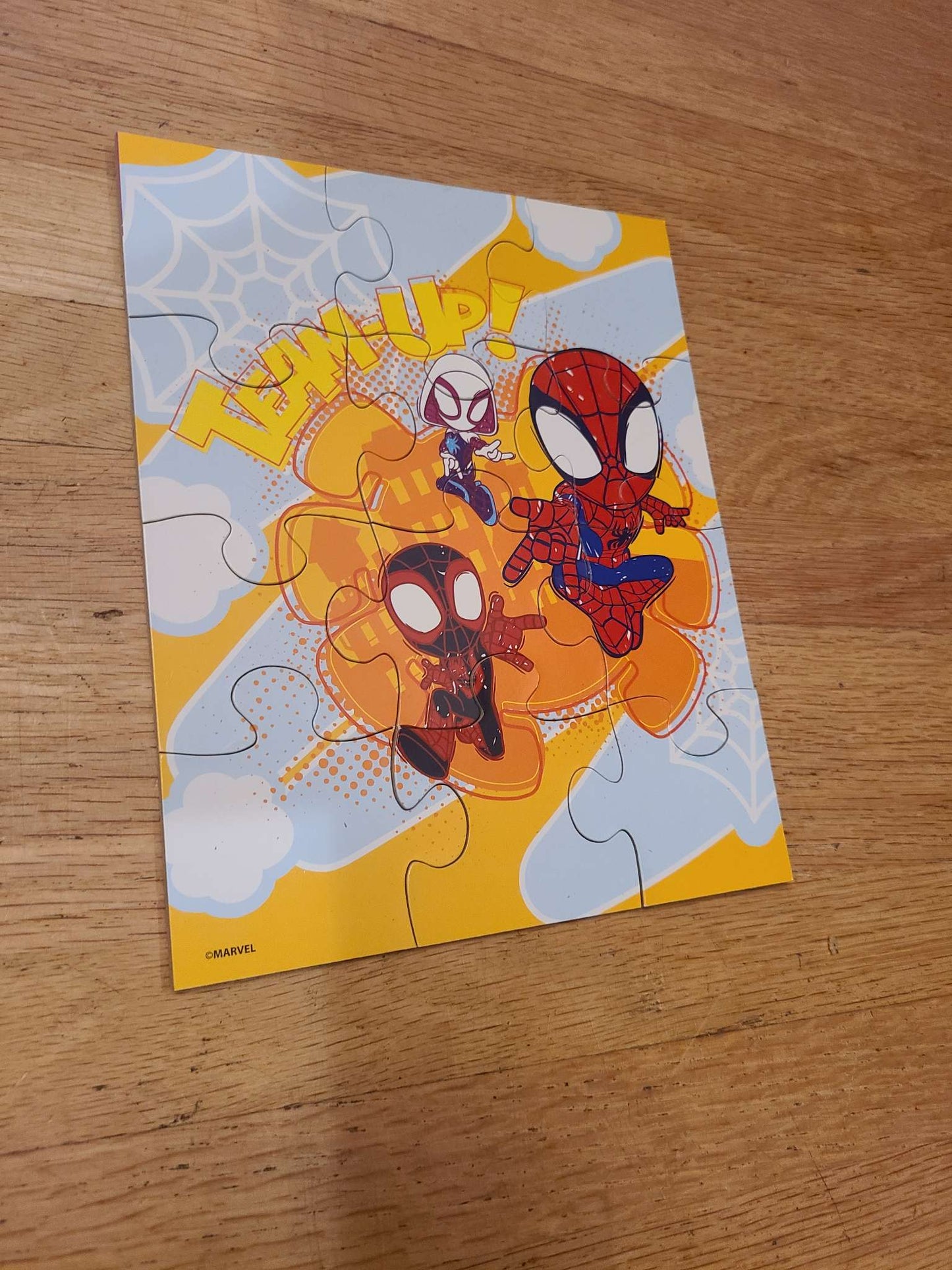 Wooden Spiderman puzzles.. 7 puzzles with case