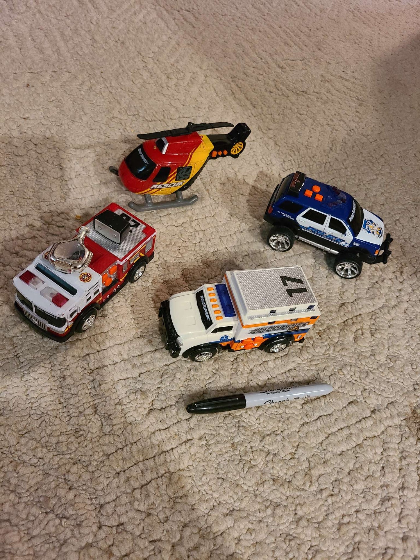 Assorted rescue vehicles
