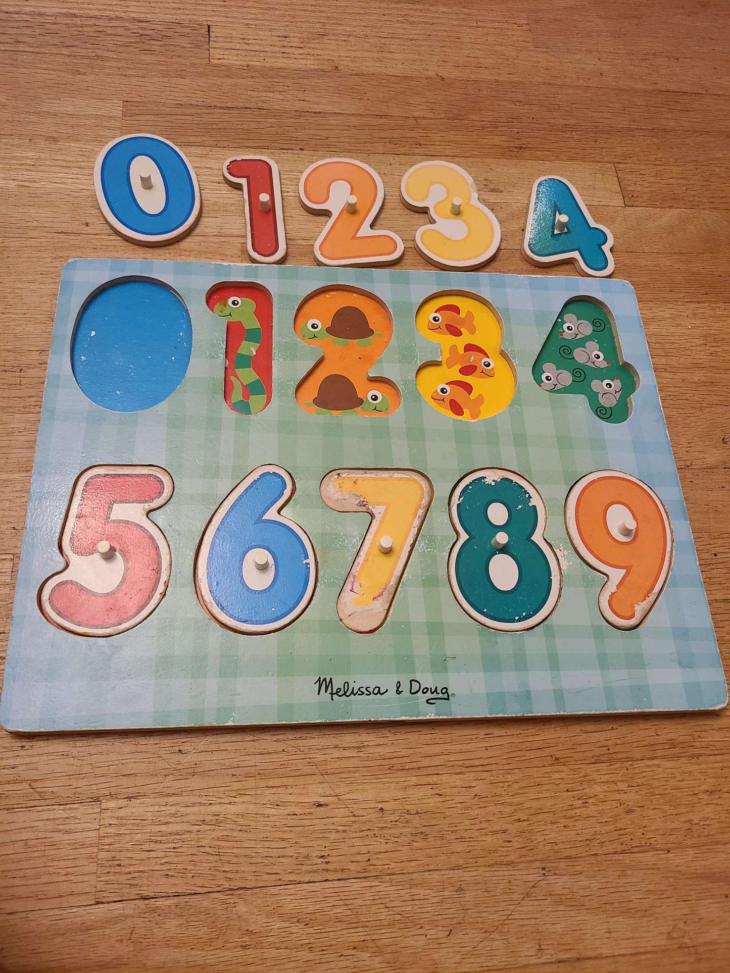 Melissa and doug number wooden puzzle